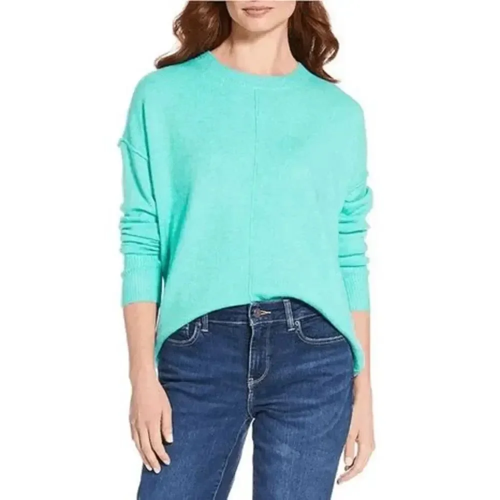 Vince Camuto Aqua Blue Cozy Soft Oversized Sweater Large